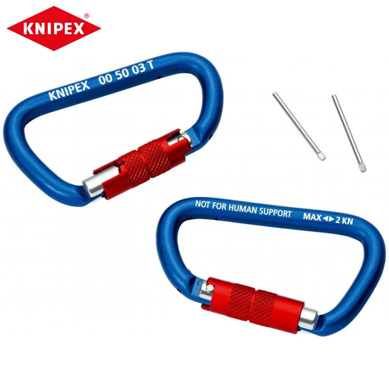 KNIPEX 00 50 03 T BK Carabiner 2Pieces