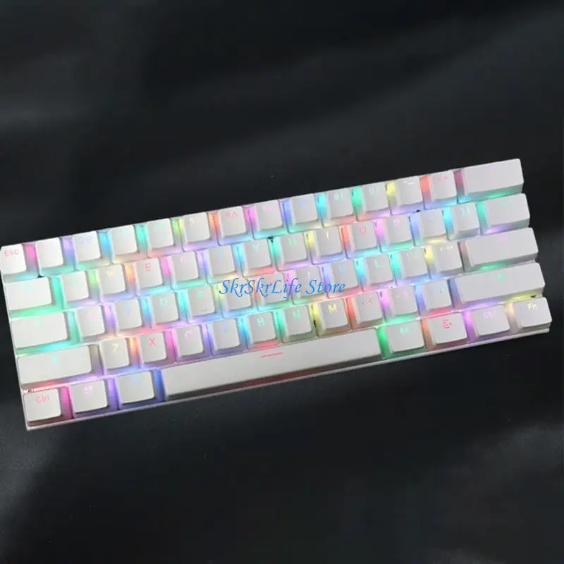 E65E 1Set Double Shot PBT KeyCap 104 Teclas Puding PERFIL TECLAS TRANSPARENTES OEM para teclado mecánico RGB