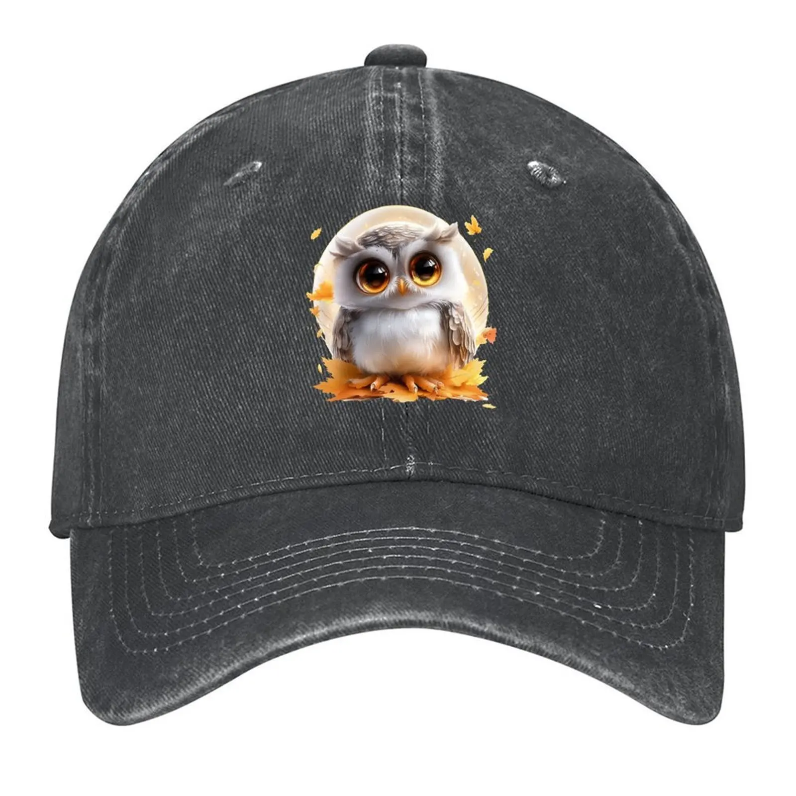 

Little owl in Autumn Baseball Cap Uv Protection Solar Hat party Hat New Hat Rave Baseball Men Women's