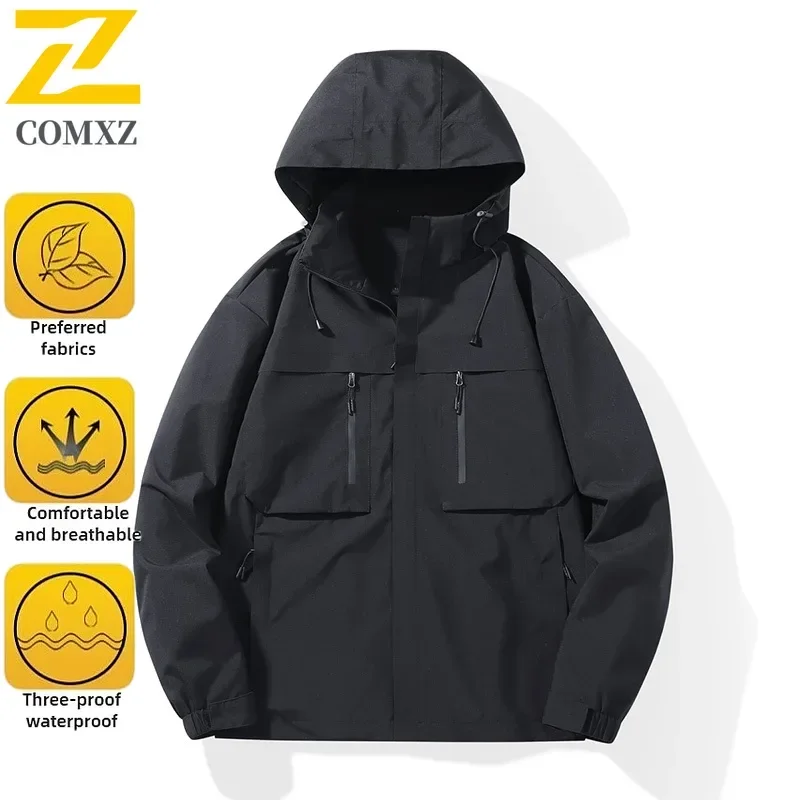 Chaqueta funcional de alta calidad para hombre y mujer, cortavientos impermeable con empalme para pesca al aire libre, abrigo deportivo informal con bolsillo para bicicleta, otoño