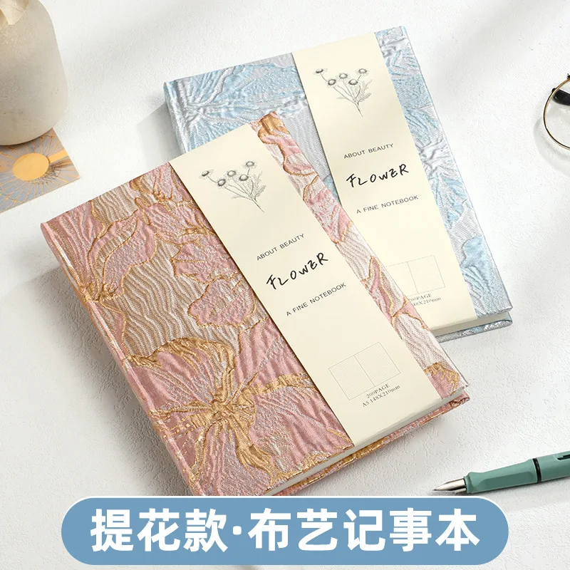 Embossed Lily Hand Account Book Campus A5 Notepad Stationery Notebooks Sketchbook Office Supplies Writing Pads School