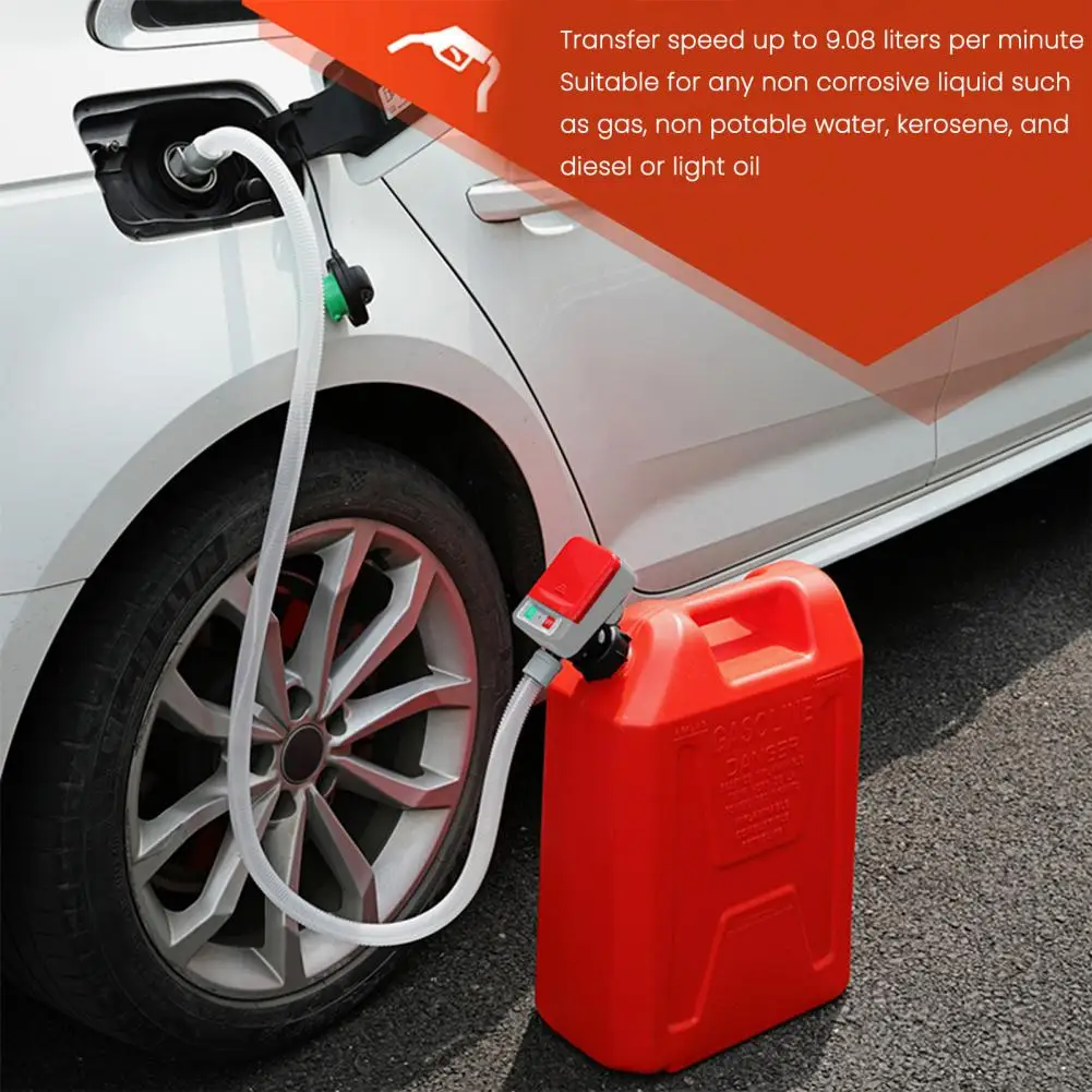 Oil Pump Set with 4 Adapters Automatic Stop Function 2.4 GPM Flow Rate Fuel Delivery Pump Refueling Assistant