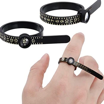 Ring Sizer Messgürtel Fit UK/US/EU Offizielles Fingergrößenmessgerät Männer Frauen Größen Ring Meter Schmuck Zubehör Wiederverwendbare Werkzeuge