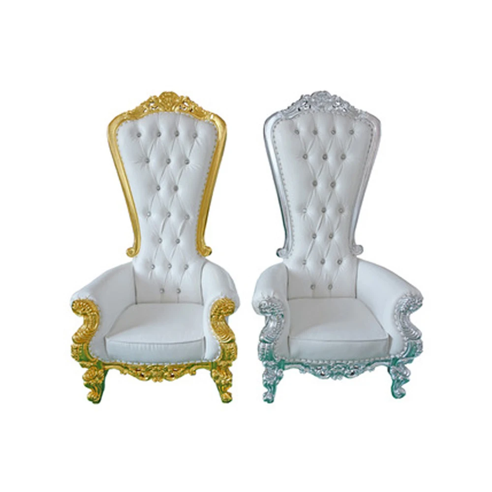 

MINGDIBAO Luxurious Living Room Armchairs - Princess Inspired Wedding Armchair Rubber Wooden Genuine Leaher Backrest High Chairs