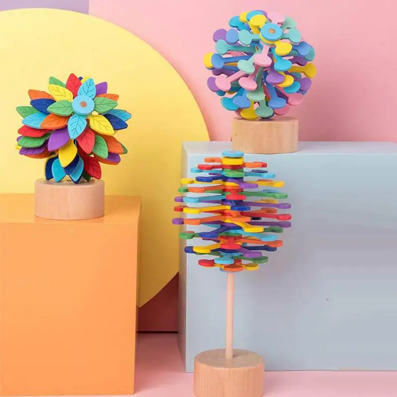 

Creativity Helicone Rotating Lollipop Wooden Toys For Children Adult Home Office Stress Relief Art Decoration Spinner Toy Gift