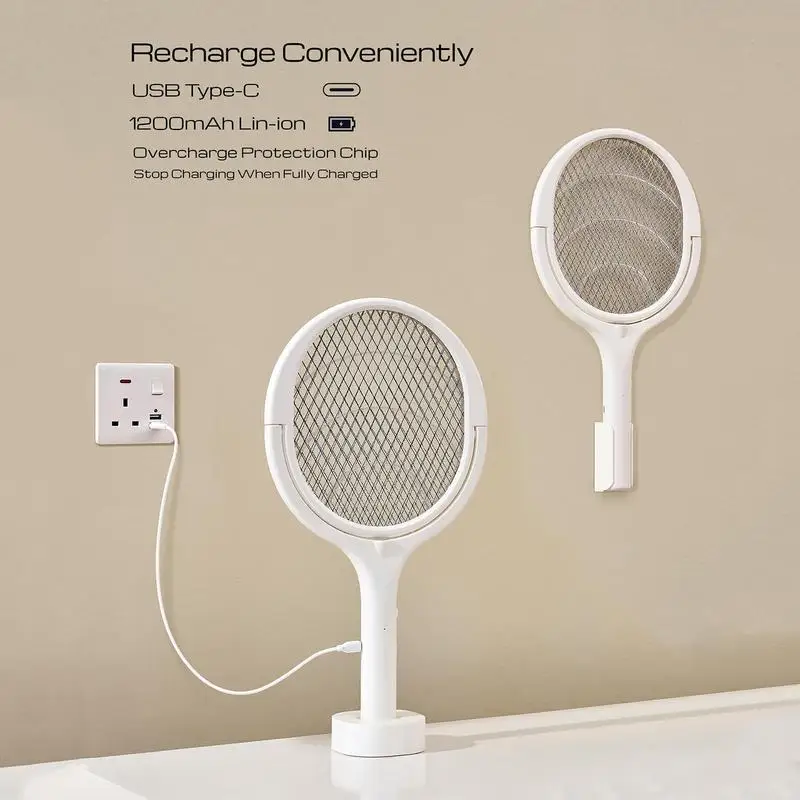 

Adjustable Fly Swatter Adjustable Angle Handheld Fly Racket Wall Mount Flying Swatter Electric Fly Swatter Lamp Rechargeable