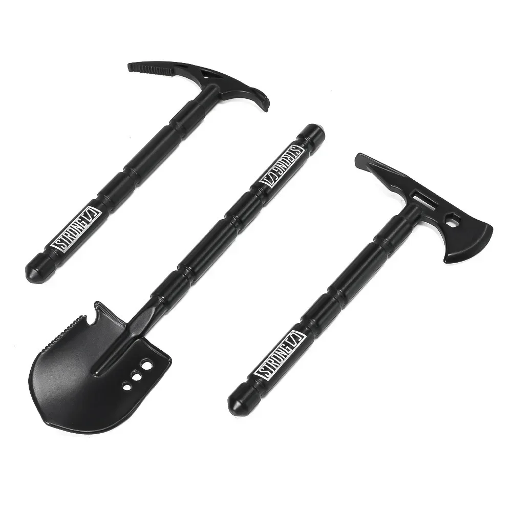 Black Metal Shovel/pickaxe/axe For 1/10 Rc Crawler Car  Trx4 Rgt Yikong Redcat Axial Scx10 D90 Rc4wd Decorative Parts