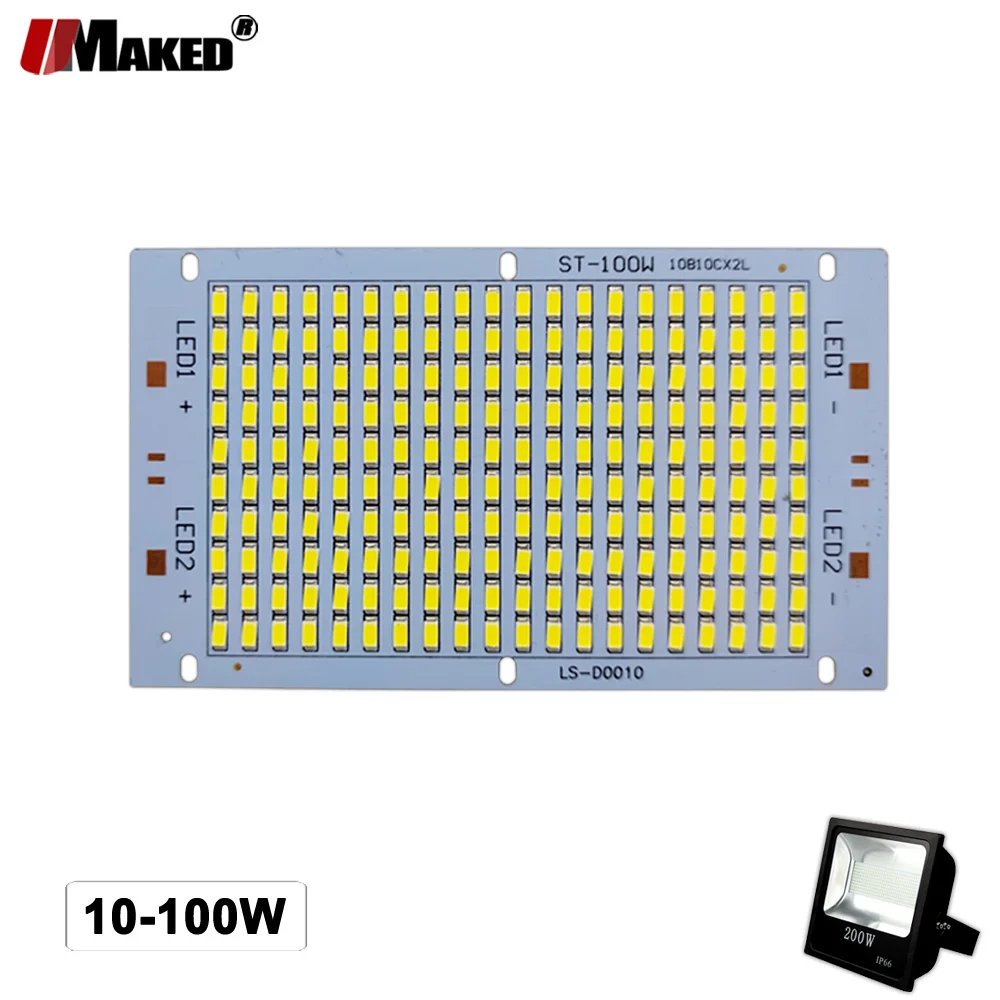 Reflector LED PCB, placa de aluminio, 10w, 20W, 30W, 50W, 100W, potencia completa, SMD5730, Panel de fuente de iluminación para lámpara exterior,