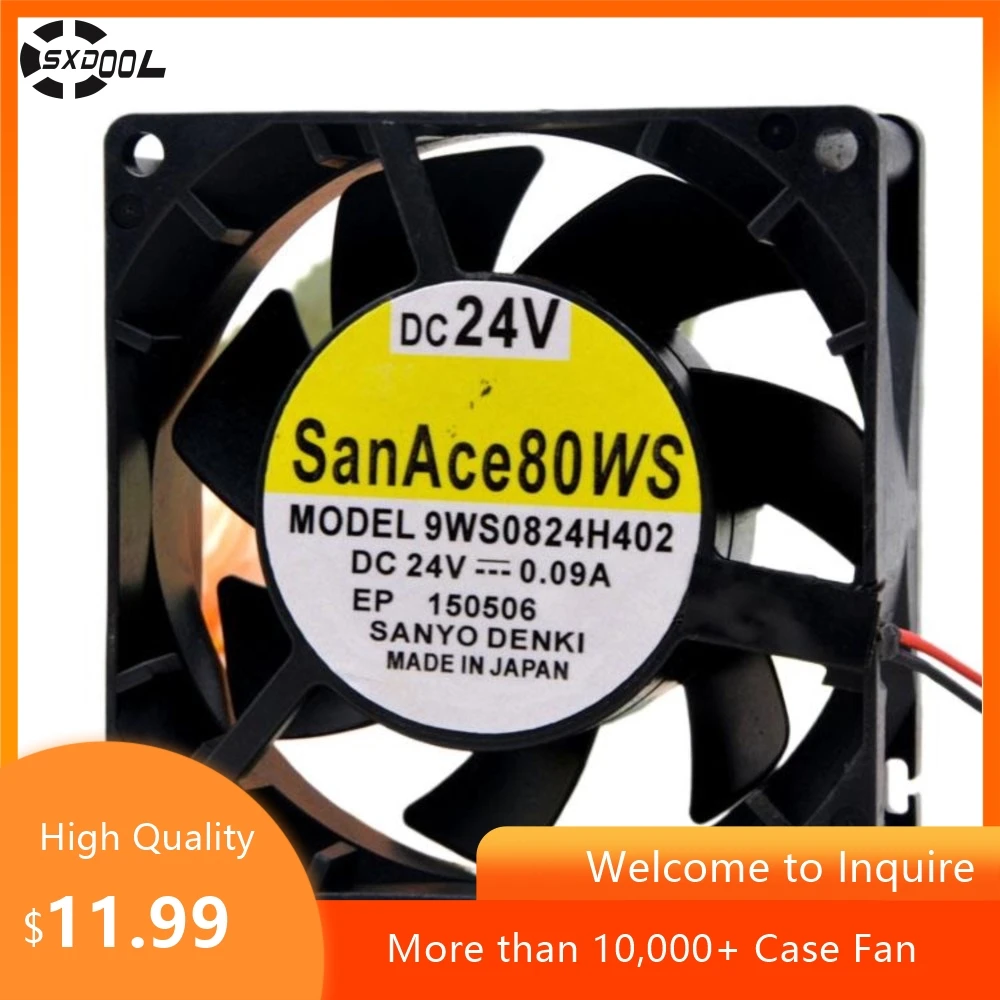

1pcs Sanyo 9WS0824H402 8cm 8025 24V 0.09A Ultra-Quiet Waterproof Double Ball Fan