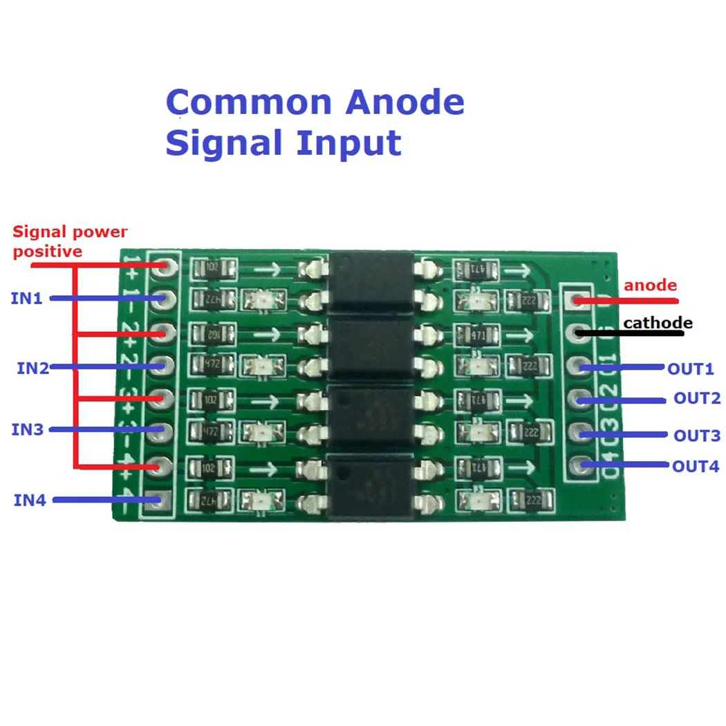 4CH Logic Level Converter Optical Isolation Module 3V 12V PNP NPN for PLC Automation System