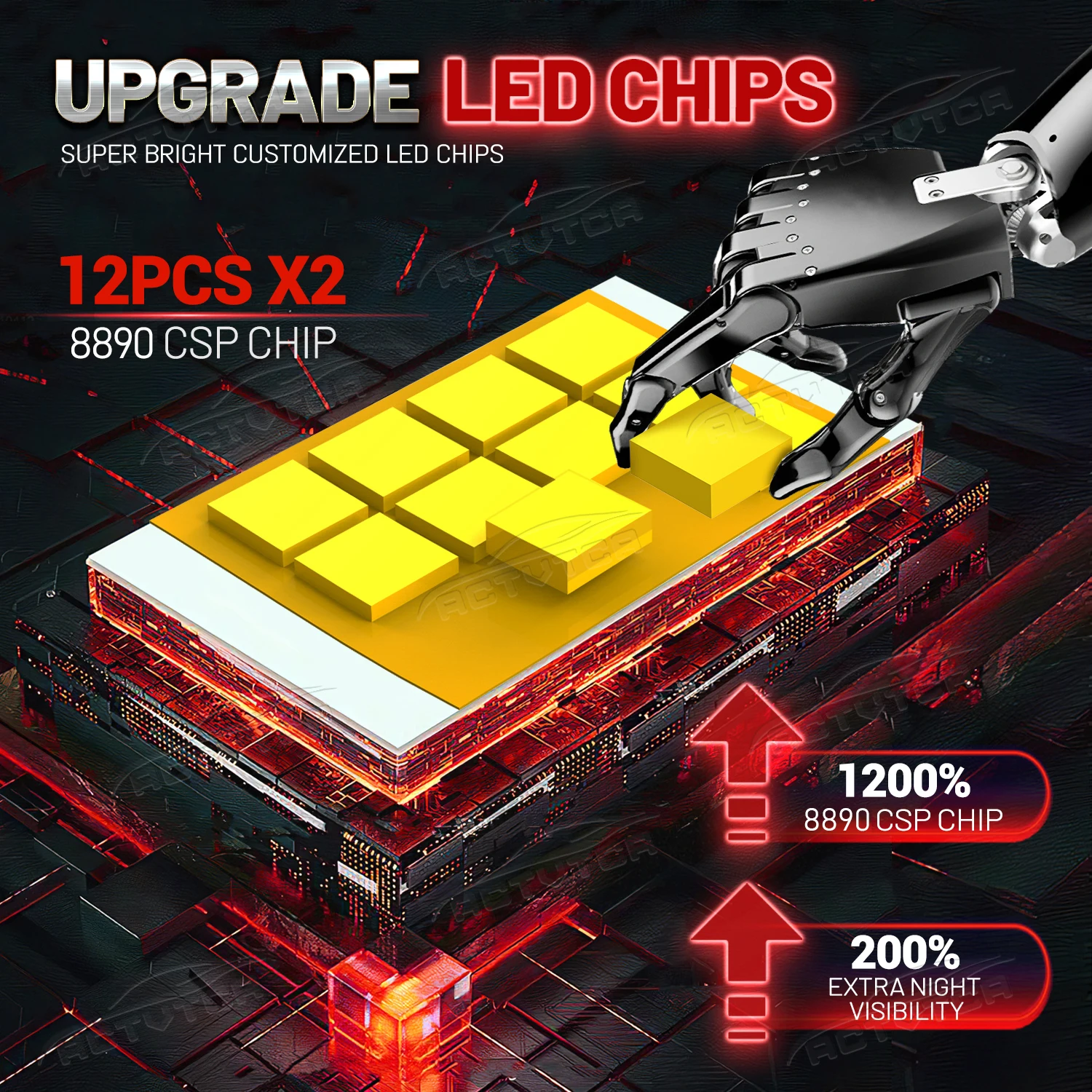 ACTVTCA H4 H7 LED CANBUS H11 H1 9005 HB3 9006 HB4 9007 9008 9012 LED-koplampen 3000 W High Power 4000000LM Auto koplamp