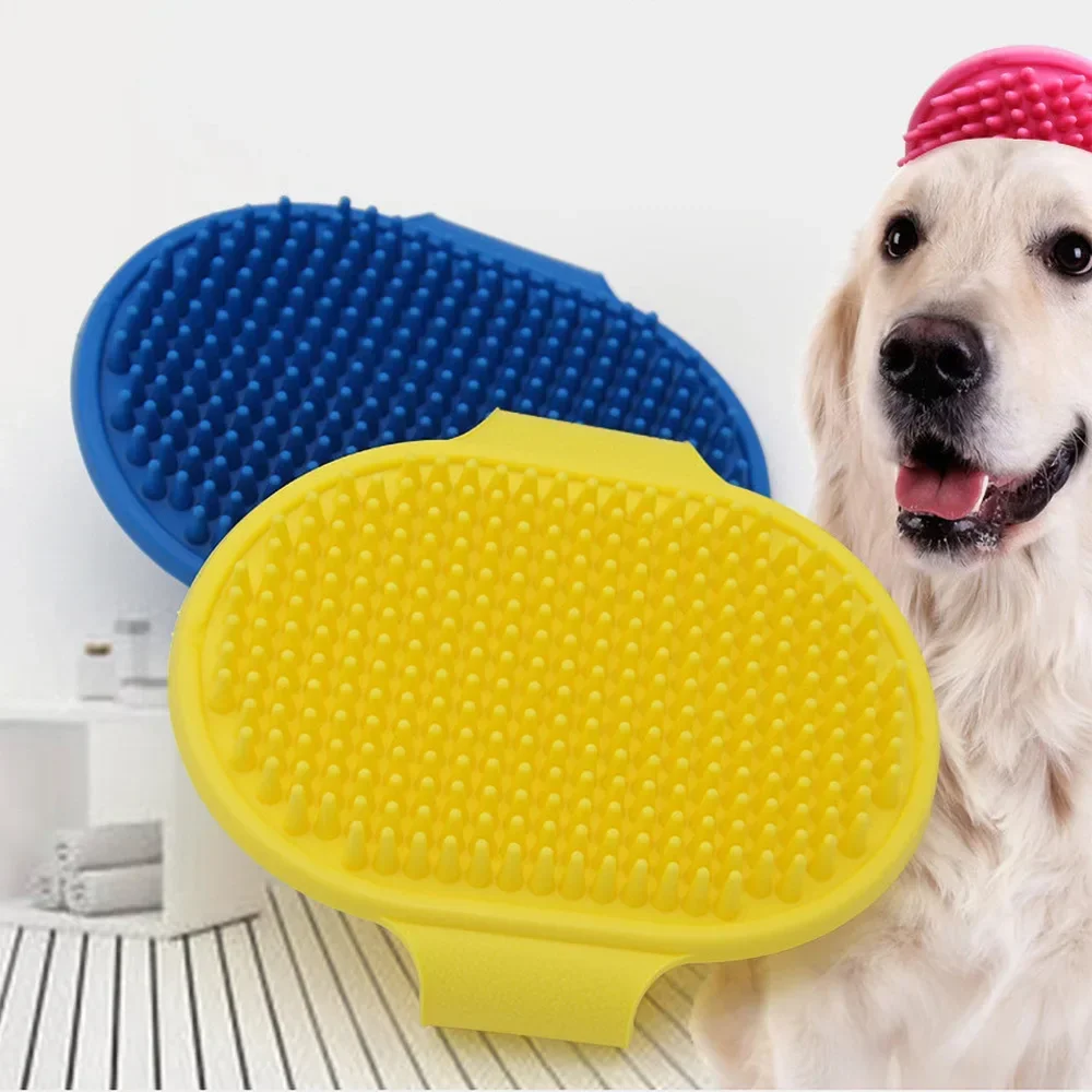 5 Color Soft Rubber Dog Brush Comb Cat Bath Glove Hair Grooming Combs Puppy Massage Brushes Silicone Pet Cleaning Supplies