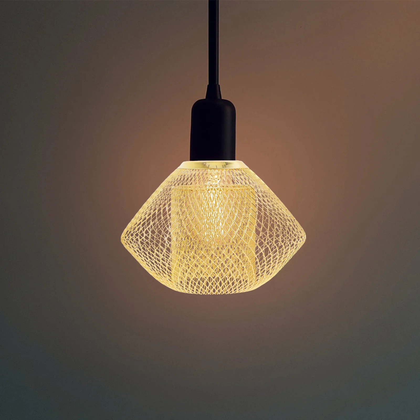 

Double Layer Iron Wire Lampshade Hollow Out Metal Pendant Light Shade Retro Vintage Replacement Lamp Cover for Household