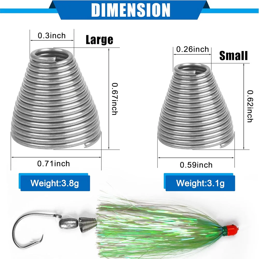 20 قطعة Ballyhoo الطعم تزوير الينابيع الفولاذ المقاوم للصدأ الكارب الصيد الطعم مغذيات أدوات المياه المالحة التصيد إغراء الصيد اكسسوارات #2