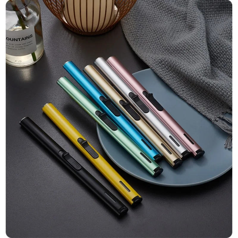 Stylish Soft Fire Butane Gas Lighter with Long Handle Ignition Lever, Household Aromatherapy Candle Gas Stove Igniter