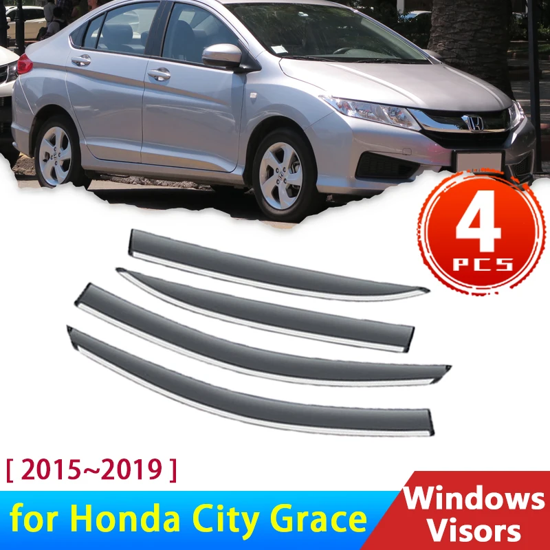 

Ветровое стекло для Honda City Grace 2015 ~ 2019 2016 2017 2018 аксессуары Автомобильные оконные козырьки дефлекторы защита от дождя и бровей солнцезащитный козырек