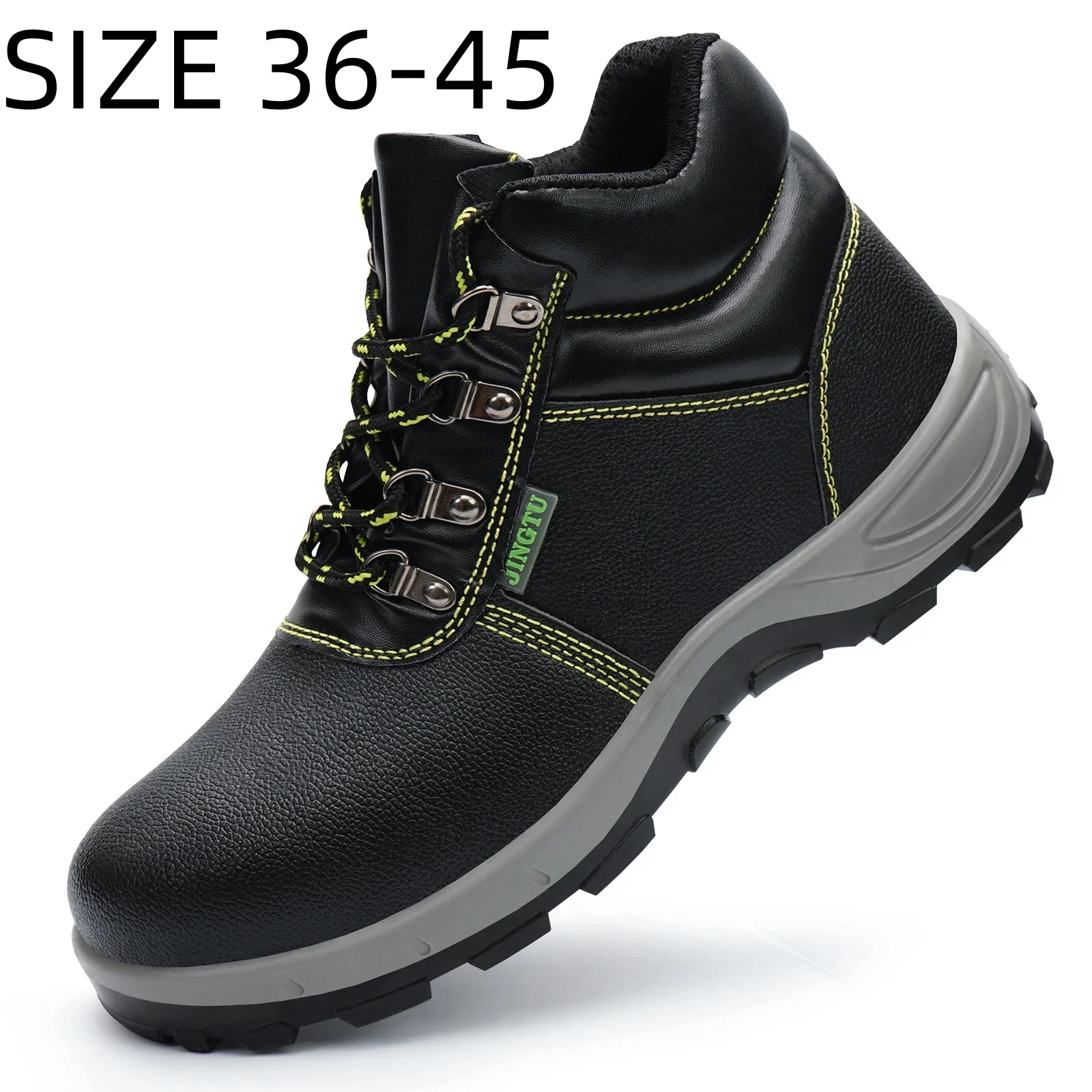 GUYISA Men Safety Boots Anti-puncture Steel Toe Cap Non Slip Work Safety Shoes Indestructible Men Sneakers Big Size 36-45