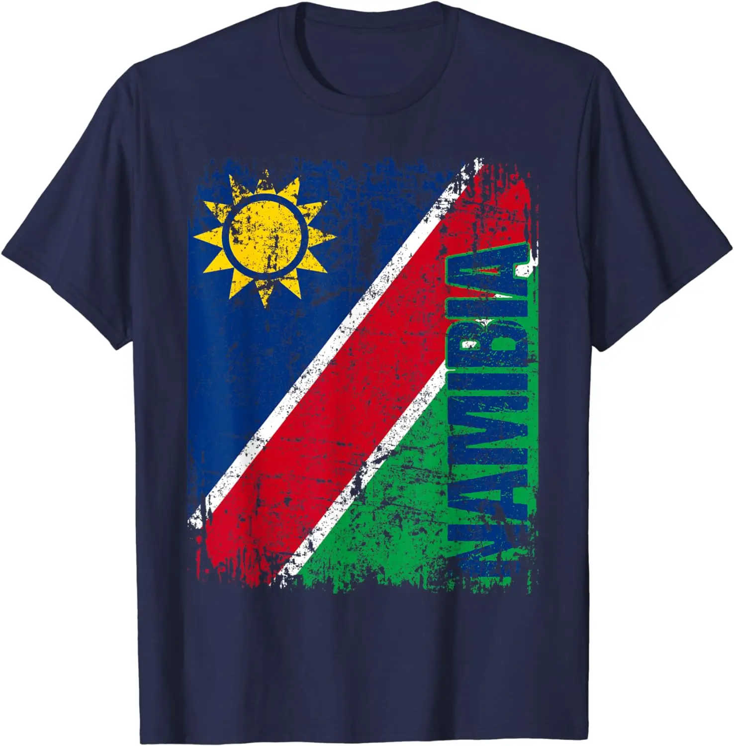 NAMIBIA Flag Vintage Flag NAMIBIA T-Shirt for Men Women Teens Holiday Travel Cotton Short Sleeve Loose Tee