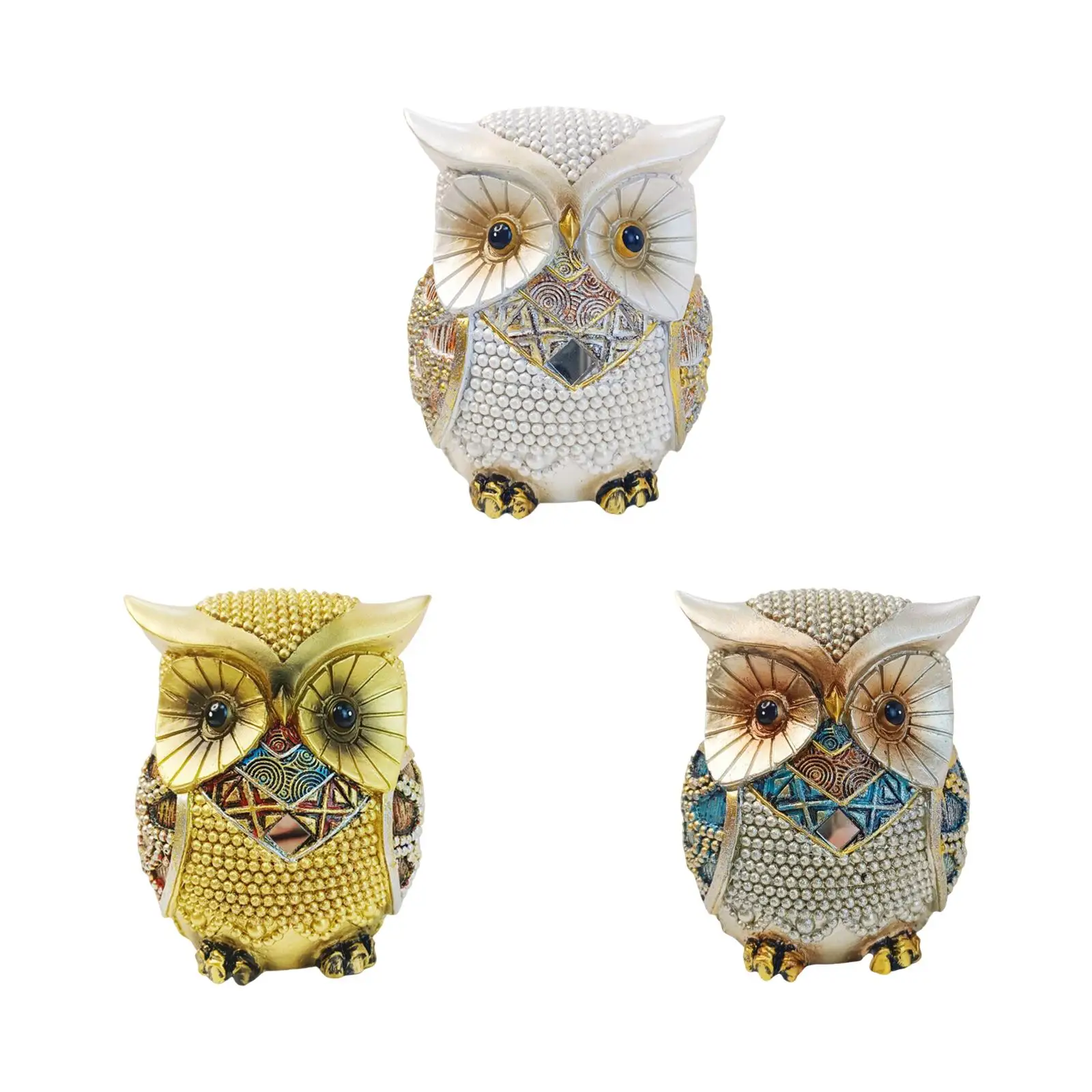

Owl Statue Funny Creative Resin Collection Decor Art Figurine Desktop Ornament for Office Indoor Fireplace Bedroom Tabletop