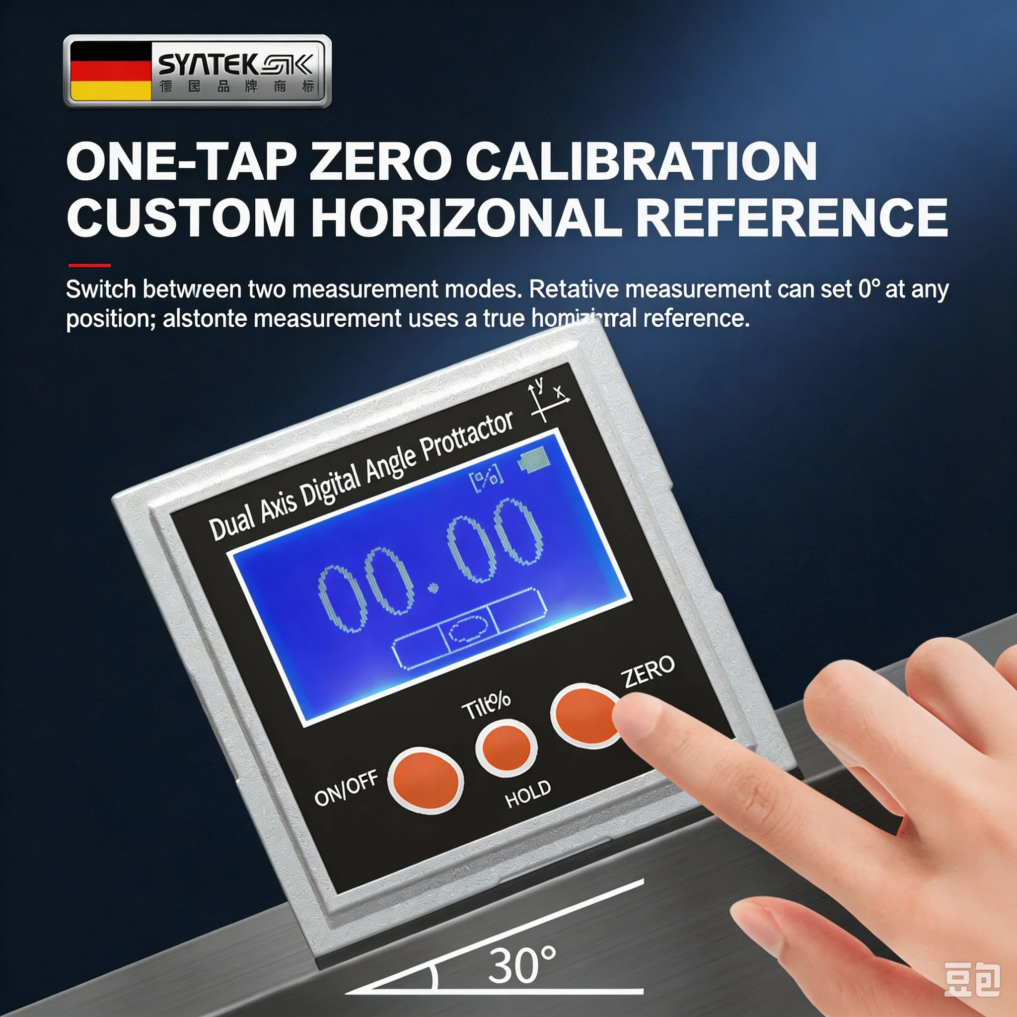 Dual‑Axis Digital Inclinometer, Multifunctional High‑Precision Electronic Level Gauge, Angle Measuring Tool for Verticality Dete