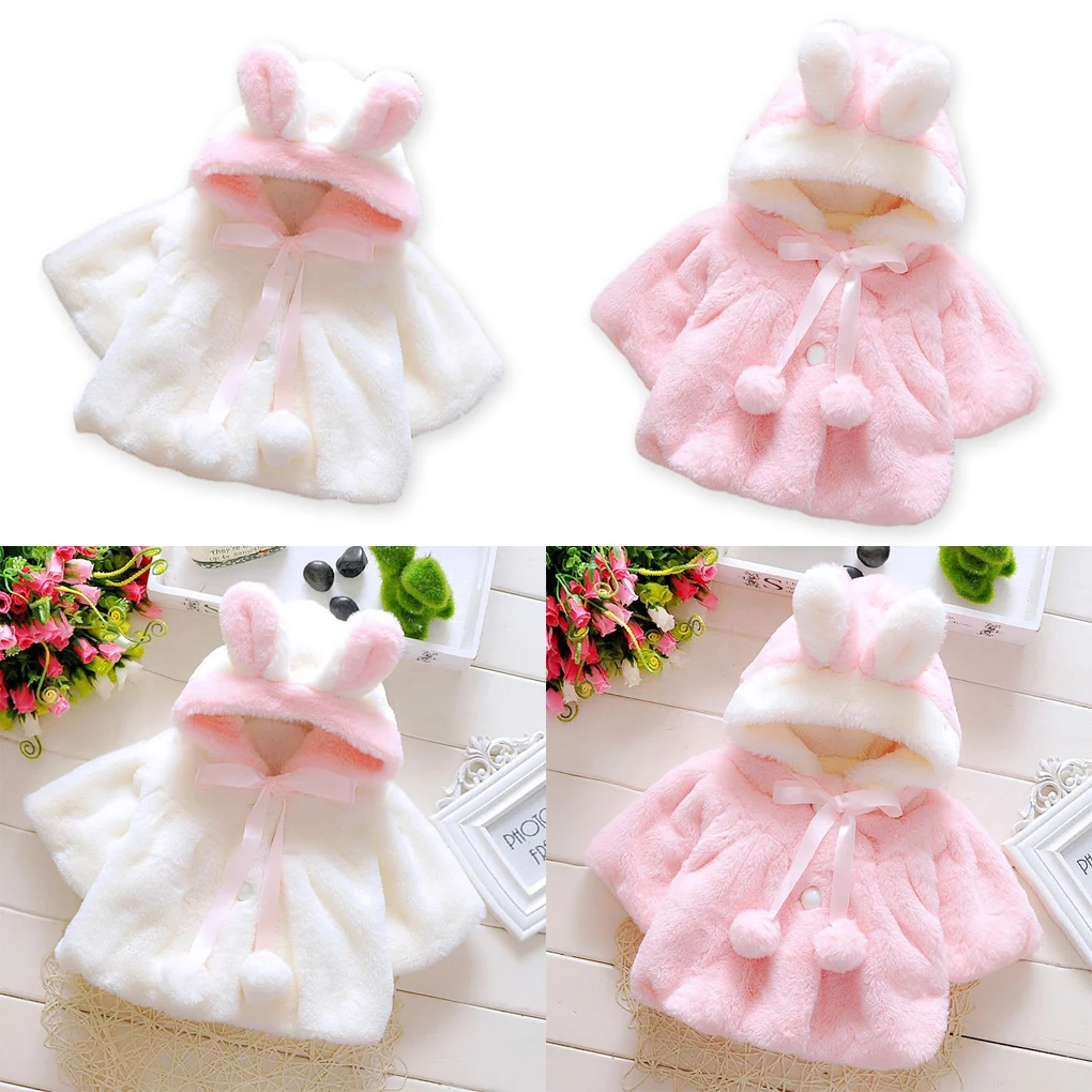 Plush Stylish And Versatile Baby Girl Winter Coat Must-have In Wardrobe Nice Gifts Baby Girl Clothes pink 70cm