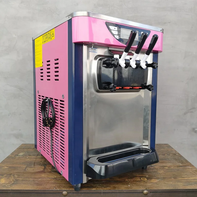 

3 flavors of commercial soft ice cream machine frozen yogurt ice cream machine with LCD display screen