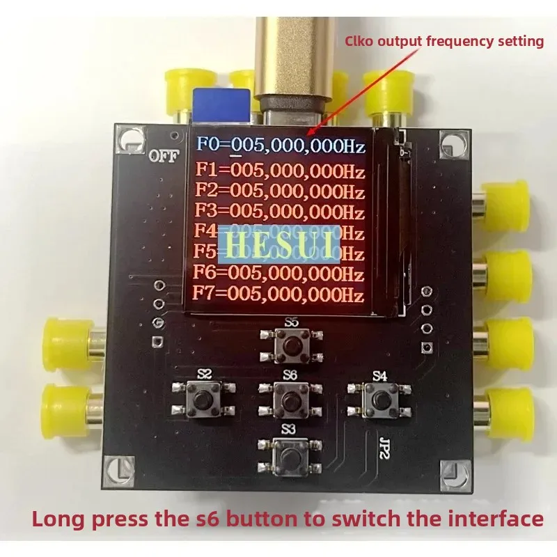 8-channel 2.5KHz - 200MHz generator Clock signal generator module Clock signal source Si5351B core module STM32 main control