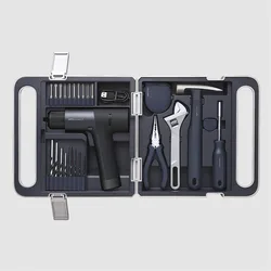 O50 12V Electric Drill Toolbox Mixed Repair Tool Set Power Hand Tool Kit For Home Installation Tool Needlenose Plier Hamer