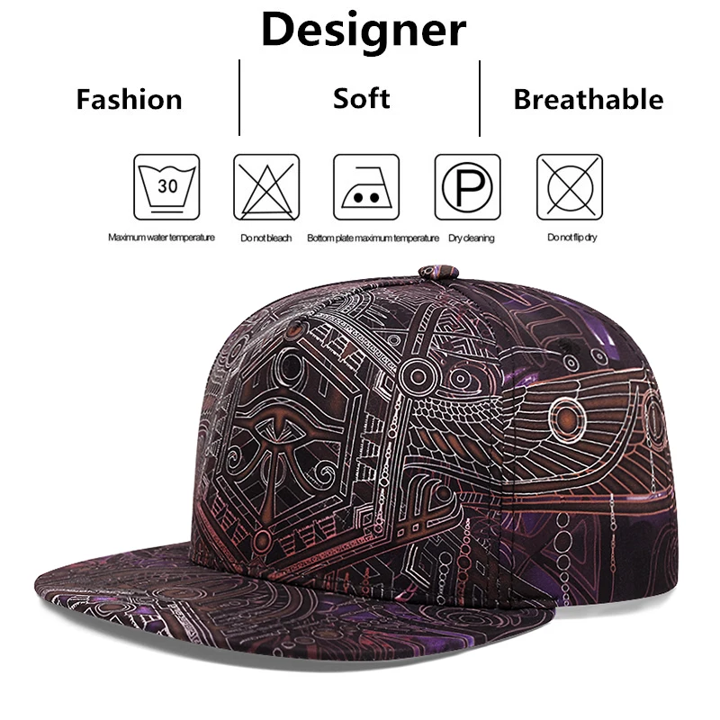 New Fashion Baseball Cap Men Cool Hip Hop Caps Adult Cartoon Characters Horus Print Snapback Hats Men Women Sun Hats