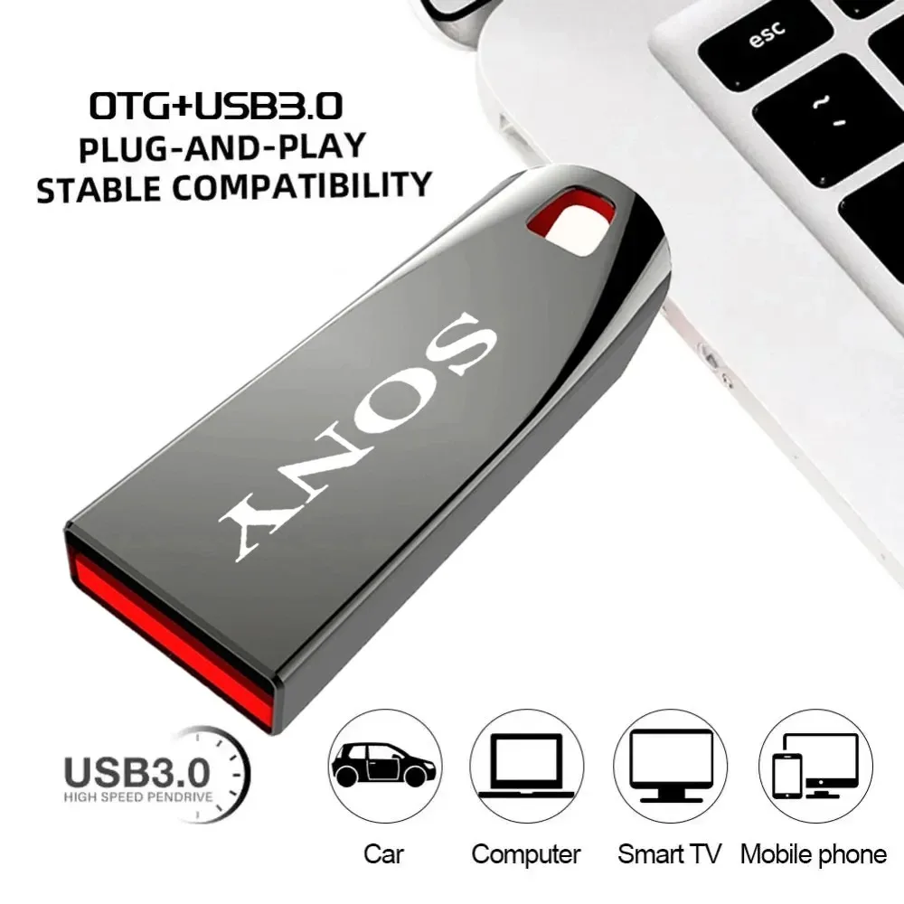 SONY 2TB USB 3.0 Pen Drive 1TB 512GB High Speed Transfer Metal SSD Pendrive Cle Portable U Disk Flash Drive Memoria Stick