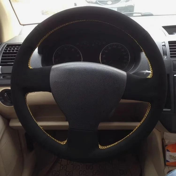 

Black Anti-Slip Suede Leather Braid Car Steering Wheel Cover For Volkswagen VW Jetta 5 Mk5 Tiguan Passat B6 Golf 5