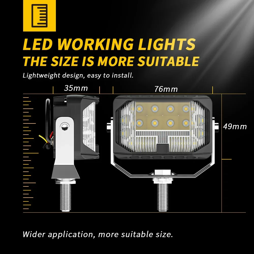 Car LED work light on three sides 3inch 21LED day light Driving light Off-road lights