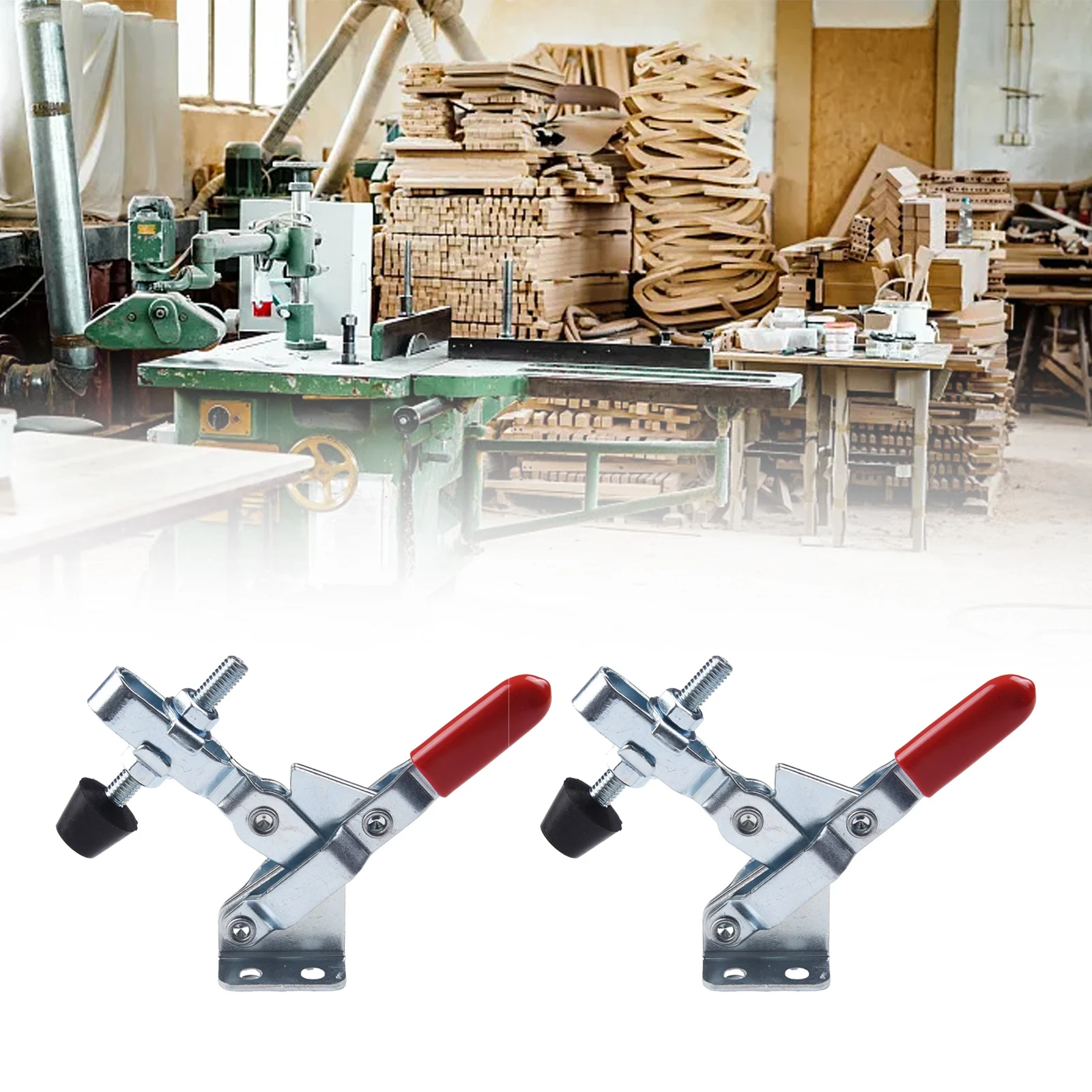 Heavy Duty Joinery Clamp Toggle Clamp Horizontal Clip Woodworking Clamps 100Kg 220lbs 2Pcs GH-102B Quick Release