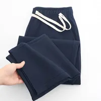 Men's Loose Straight Pants Diagonal Stripes Elastic Waist All-match Ankle Length Pants Spring Autumn Casual Outdoor Sweatpants