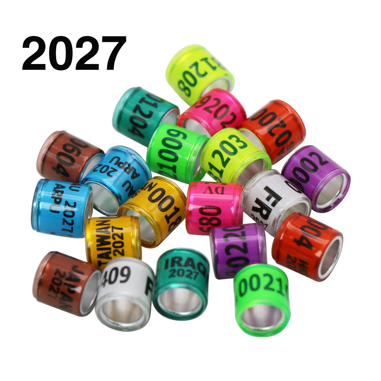 50 Pcs 2027 Aluminum Plastic Pigeon Foot Ring With Number Bird Ring Messenger Pigeon Foot Signage Carry Identification Circle