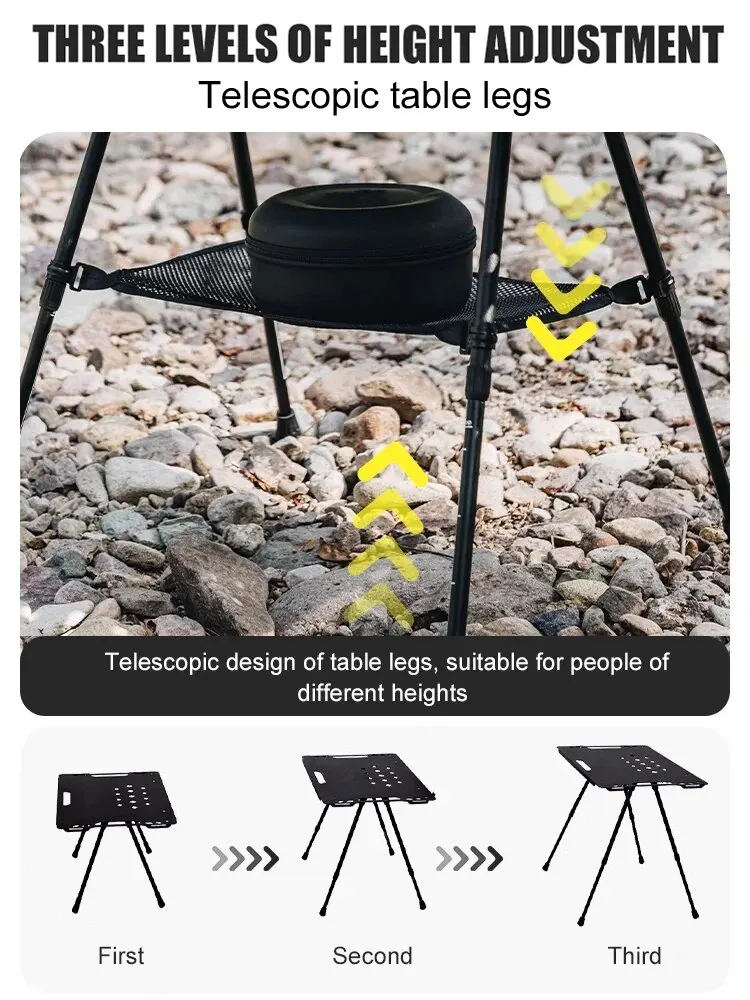 WESTTUNE Camping IGT Tactical Table with Accessories Lightweight Multifunctional Folding Aluminum Alloy Outdoor Table Adjustable