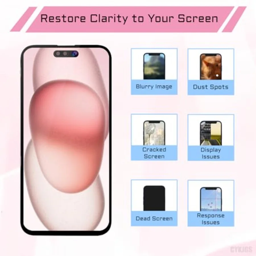 آيفون 15 استبدال الشاشة مع كابل مكبر الصوت 6.1 ثلاثية الأبعاد تعمل باللمس شاشة الكريستال السائل محول الأرقام الجمعية الكاملة إصلاح الزجاج الأمامي Amb