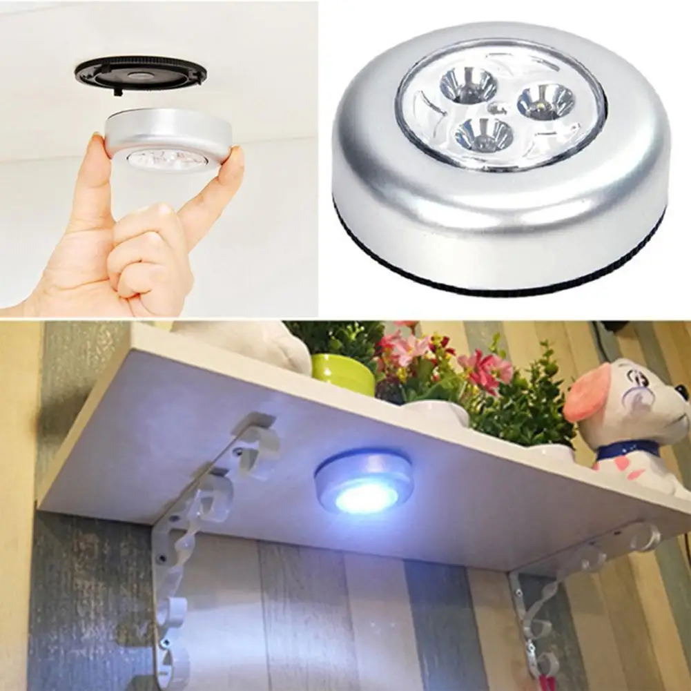 Car Roof Ceiling Reading Light 3 LED Battery Powered Car Interior Ceiling Lamp Touch Type Ceiling Car Night Light