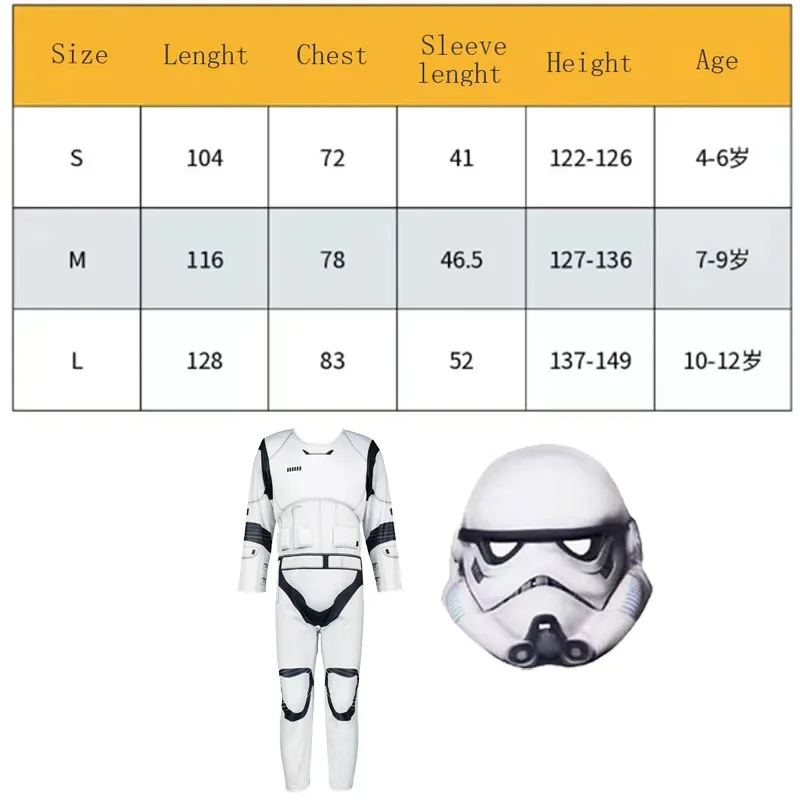 Zz04zz12Halloween para niños Anime Cosplay Galaxy Bounty Hunter Stormtrooper Disfraz de fantasía con personalidad Disfraz Hallo