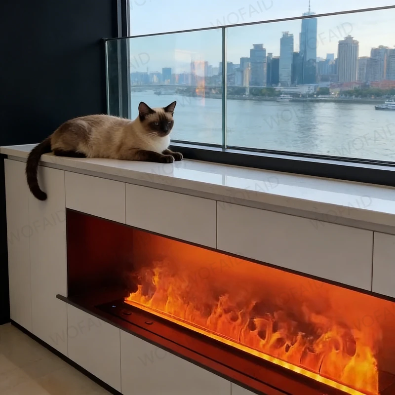 

Sound of Firewood Cracking Vapour Electric Fireplace Smart Home 3D Fireplace Plug-and-Play Mist Fake Fire Place Firepit Firebox