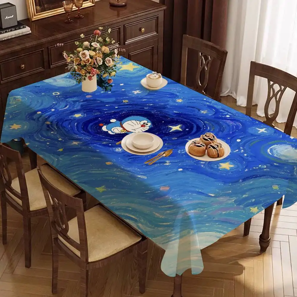 Funny D-Doraemons Cartoon Rectangular Tablecloths Washable Wedding Party Kitchen Dining Living Room Birthday Decoration Table