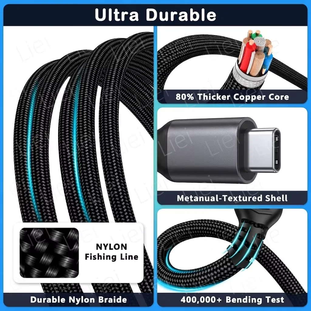 20Gbps USB C Extension Cable 240W USB3.2 4K@120Hz Type C Video Extension Cord Male to Female For Hub PS VR2 iPhone MacBook Switc