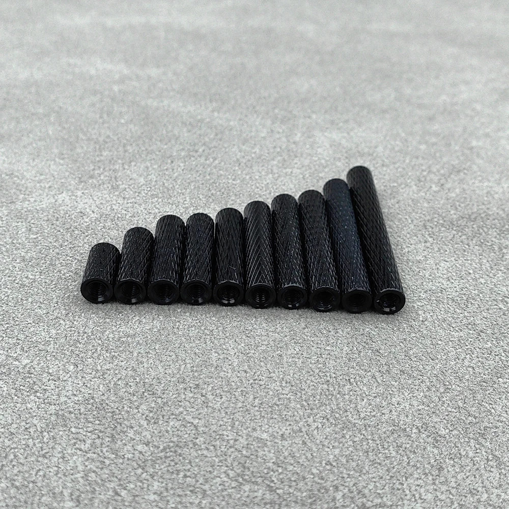 20 peças pilar espaçador de impasse de alumínio serrilhado M3 para drone FPV RC preto para peças de estrutura FPV