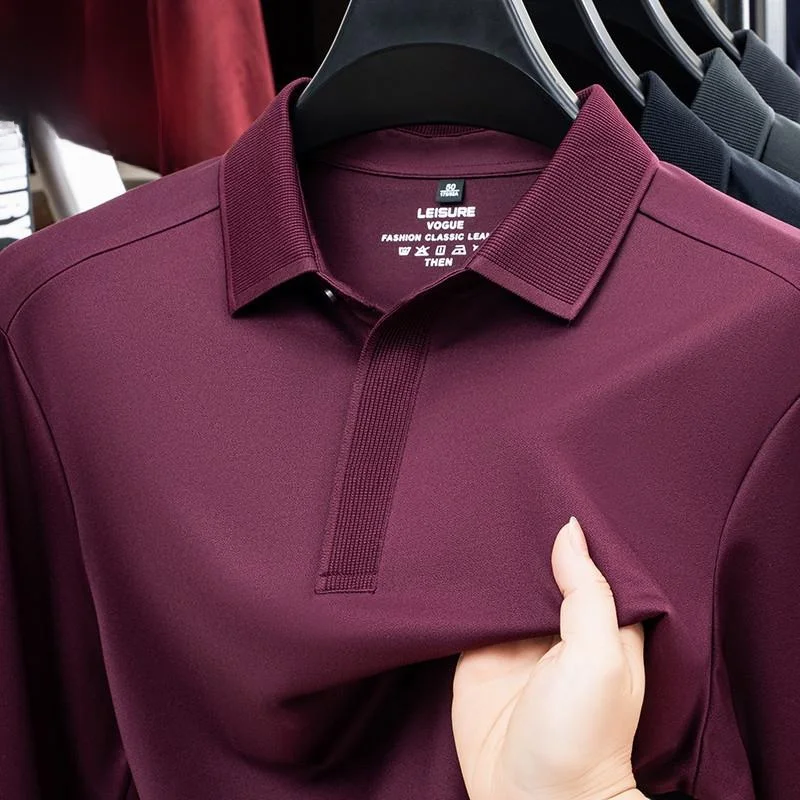 

Pierre Cardin Men's Midlife Casual Loose Long Sve irt Spring Autumn Turn-down Collar High-end Dad Clothes Busin