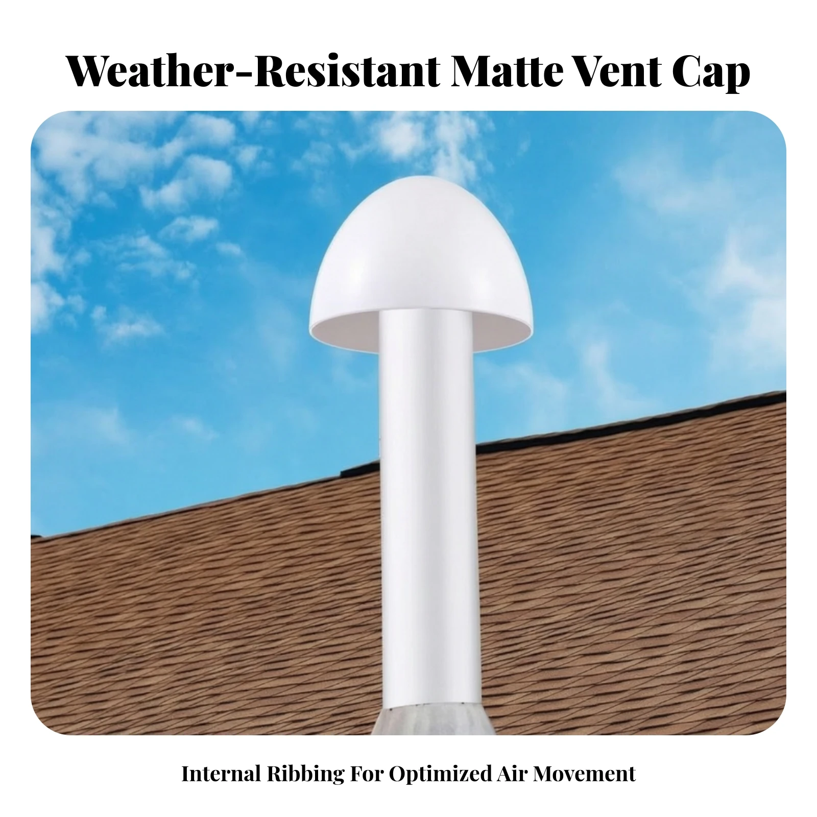 4 Pieces PVC Roof Flue Vent Cap Sturdy Roof Vent Cap with Hemispherical Dome Weather-Resistant Rain-Proof