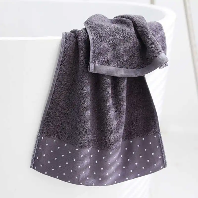 

3PCS Cotton Towel Set For Bathroom Terry Bath Towel For Adults Spots Design Navy Blue White Travel Face Towels Sport Washcloths