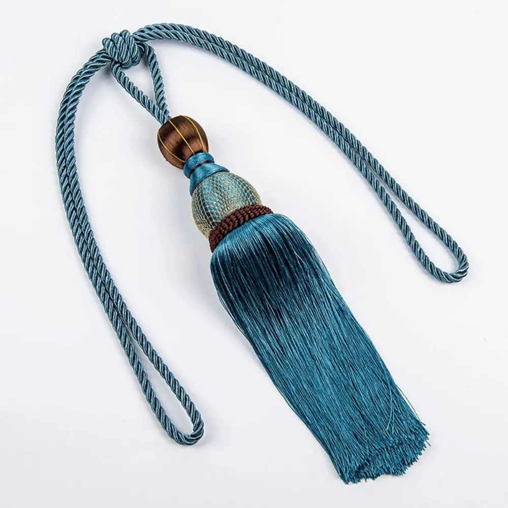 

No Installation Curtain Tassels Tieback Punch-free Polyester Yarn Tassel Curtain Ties Gold Wire Hanging Ball Multicolor