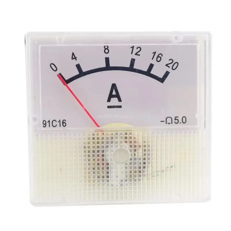 DC0-20A Ampere Meter 4/8/12/16/20A Ammeter Analog Panel Meter Mechanical Pointers Ammeter Current Meter