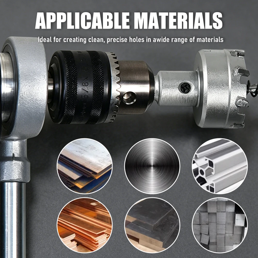 15-100mm TCT Hartmetall-Lochsäge, Mehrzahn-Lochfräser für Edelstahlplatten, Eisenbleche & Metallbohrungen – Detail 6