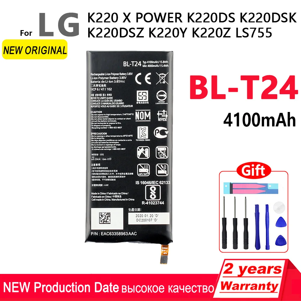 

100% Original 4100mAh BL-T24 Battery For LG K220 X Power k220ds k220dsk k220dsz k220y k220z ls755 With Tracking number